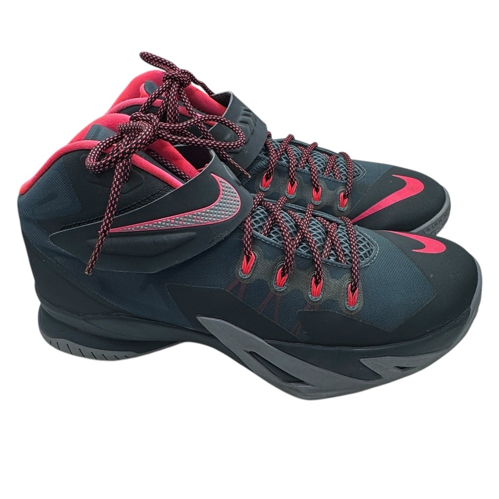 Nike LeBron James Zoom Soldier 8 Black and Red High-Top Sneakers - Size 11 - Picture 10 of 15